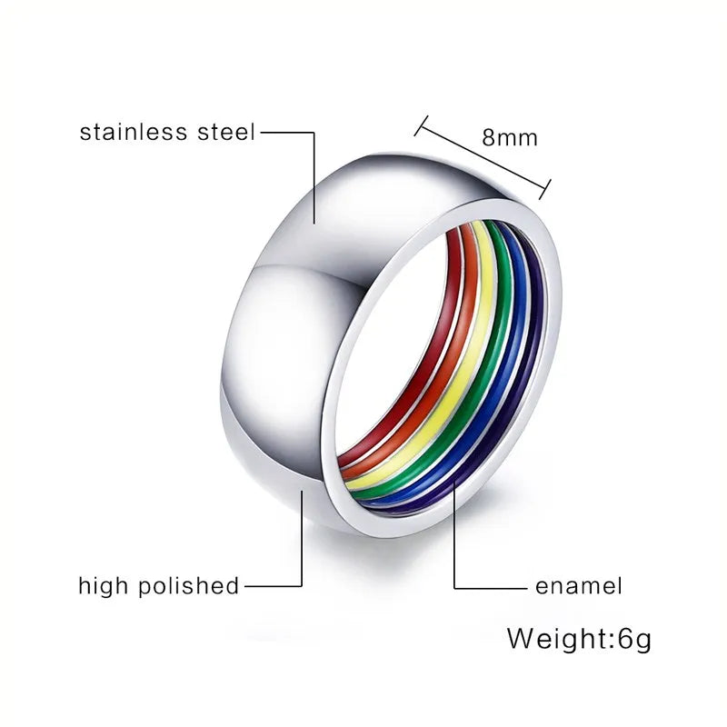 Rainbow Silver Ring