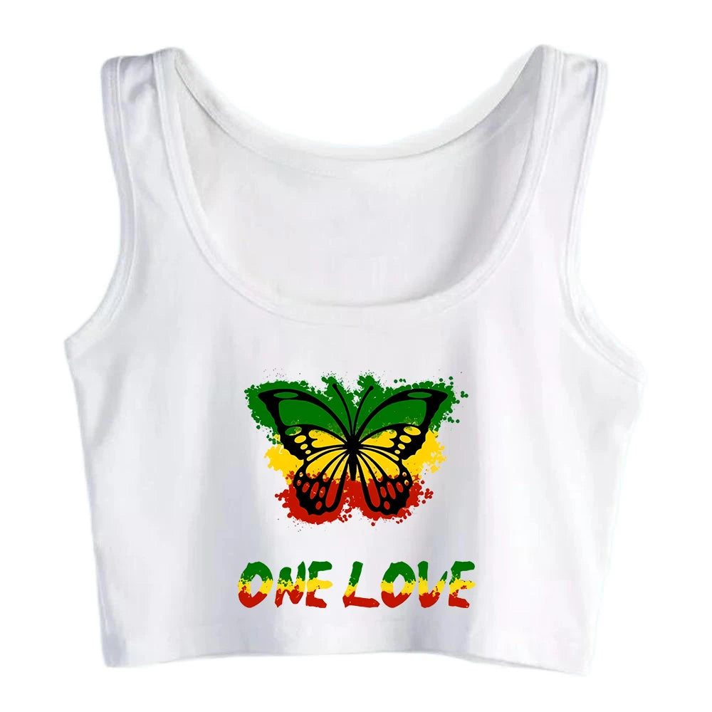 Butterfly Reggae Crop Top