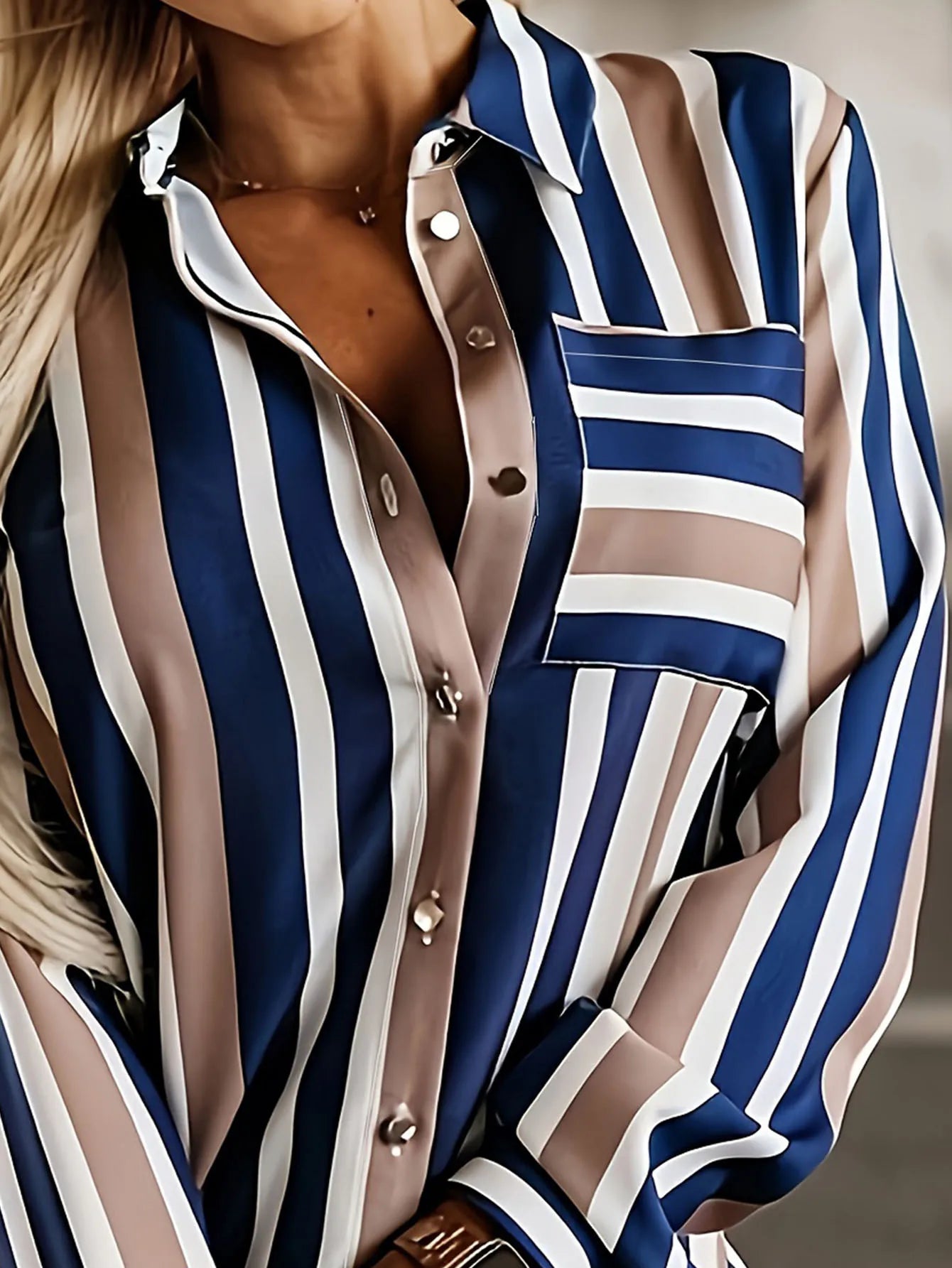 Stripe Print Blouse